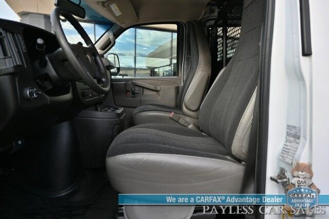 2022 Chevrolet Express Cargo Van 2500 / 4.3L V6 / Automatic / Convenience & Cold Climate Pkg / Chrome Appearance Pkg / Aluminum Bulkhead / Power Windows, Locks & Mirrors / Cruise Control / Back Up Camera / Block Heater / 1-Owner Anchorage AK