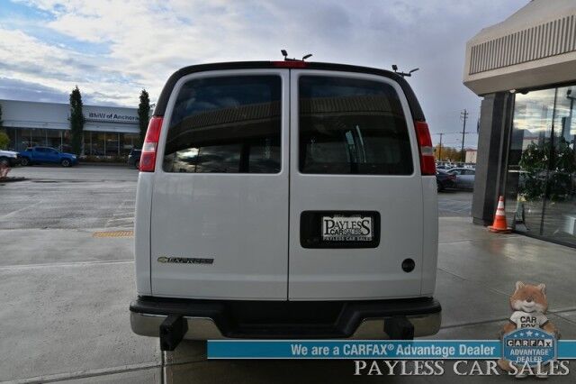 2022 Chevrolet Express Cargo Van 2500 / 4.3L V6 / Automatic / Convenience & Cold Climate Pkg / Chrome Appearance Pkg / Aluminum Bulkhead / Power Windows, Locks & Mirrors / Cruise Control / Back Up Camera / Block Heater / 1-Owner Anchorage AK
