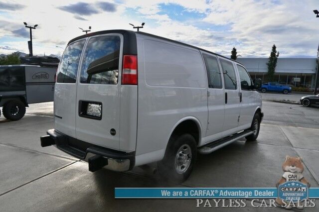 2022 Chevrolet Express Cargo Van 2500 / 4.3L V6 / Automatic / Convenience & Cold Climate Pkg / Chrome Appearance Pkg / Aluminum Bulkhead / Power Windows, Locks & Mirrors / Cruise Control / Back Up Camera / Block Heater / 1-Owner Anchorage AK