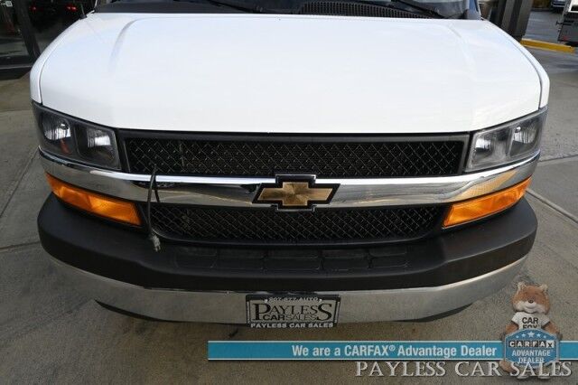 2022 Chevrolet Express Cargo Van 2500 / 4.3L V6 / Automatic / Convenience & Cold Climate Pkg / Chrome Appearance Pkg / Aluminum Bulkhead / Power Windows, Locks & Mirrors / Cruise Control / Back Up Camera / Block Heater / 1-Owner Anchorage AK