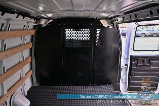 2022 Chevrolet Express Cargo Van 2500 / 4.3L V6 / Automatic / Convenience & Cold Climate Pkg / Chrome Appearance Pkg / Aluminum Bulkhead / Power Windows, Locks & Mirrors / Cruise Control / Back Up Camera / Block Heater / 1-Owner Anchorage AK