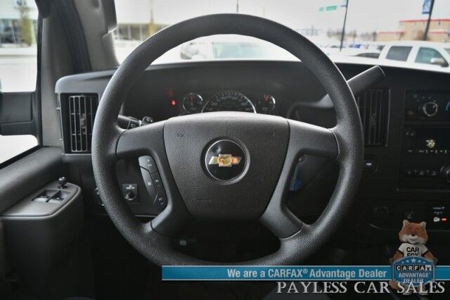 2022 Chevrolet Express Cargo Van 2500 / Convenience Pkg / Chrome Appearance & Cold Climate Pkg / 4.3L V6 / Bulkhead / Power Locks, Windows & Mirrors / Back Up Camera / Cruise Control / New Studless Winter Tires / Block Heater / 1-Owner Anchorage AK