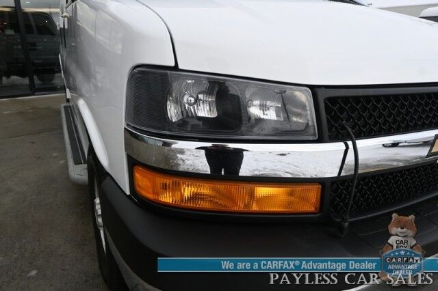 2022 Chevrolet Express Cargo Van 2500 / Convenience Pkg / Chrome Appearance & Cold Climate Pkg / 4.3L V6 / Bulkhead / Power Locks, Windows & Mirrors / Back Up Camera / Cruise Control / New Studless Winter Tires / Block Heater / 1-Owner Anchorage AK