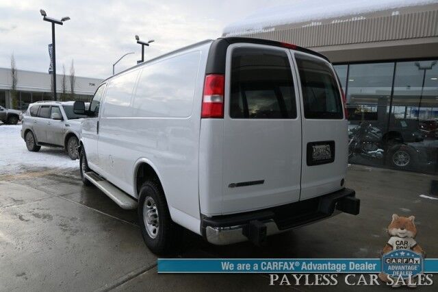 2022 Chevrolet Express Cargo Van 2500 / Convenience Pkg / Chrome Appearance & Cold Climate Pkg / 4.3L V6 / Bulkhead / Power Locks, Windows & Mirrors / Back Up Camera / Cruise Control / New Studless Winter Tires / Block Heater / 1-Owner Anchorage AK