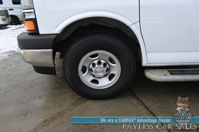 2022 Chevrolet Express Cargo Van 2500 / Convenience Pkg / Chrome Appearance & Cold Climate Pkg / 4.3L V6 / Bulkhead / Power Locks, Windows & Mirrors / Back Up Camera / Cruise Control / New Studless Winter Tires / Block Heater / 1-Owner Anchorage AK