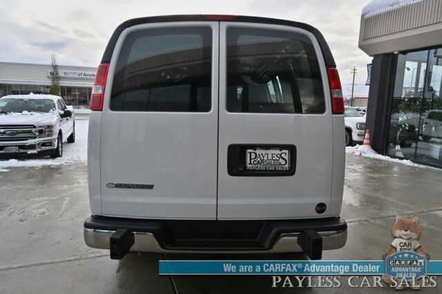 2022 Chevrolet Express Cargo Van 2500 / Convenience Pkg / Chrome Appearance & Cold Climate Pkg / 4.3L V6 / Bulkhead / Power Locks, Windows & Mirrors / Back Up Camera / Cruise Control / New Studless Winter Tires / Block Heater / 1-Owner Anchorage AK