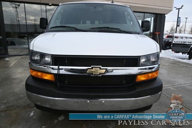 2022 Chevrolet Express Cargo Van 2500 / Convenience Pkg / Chrome Appearance & Cold Climate Pkg / 4.3L V6 / Bulkhead / Power Locks, Windows & Mirrors / Back Up Camera / Cruise Control / New Studless Winter Tires / Block Heater / 1-Owner