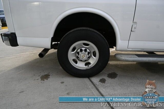 2022 Chevrolet Express Cargo Van 2500 / Convenience Pkg / Cold Climate Pkg / 4.3L V6 / Bulkhead / Power Locks, Windows & Mirrors / AUX Input / Back Up Camera / Air Conditioning / Cruise Control / Block Heater / Only 17K Miles / 1-Owner Anchorage AK