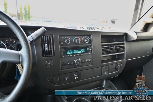 2022 Chevrolet Express Cargo Van 2500 / Convenience Pkg / Cold Climate Pkg / 4.3L V6 / Bulkhead / Power Locks, Windows & Mirrors / AUX Input / Back Up Camera / Air Conditioning / Cruise Control / Block Heater / Only 17K Miles / 1-Owner Anchorage AK