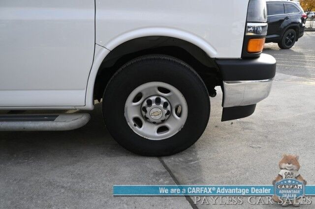 2022 Chevrolet Express Cargo Van 2500 / Convenience Pkg / Cold Climate Pkg / 4.3L V6 / Bulkhead / Power Locks, Windows & Mirrors / AUX Input / Back Up Camera / Air Conditioning / Cruise Control / Block Heater / Only 17K Miles / 1-Owner Anchorage AK
