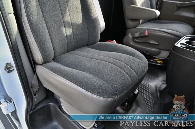 2022 Chevrolet Express Cargo Van 2500 / Convenience Pkg / Cold Climate Pkg / 4.3L V6 / Bulkhead / Power Locks, Windows & Mirrors / AUX Input / Back Up Camera / Air Conditioning / Cruise Control / Block Heater / Only 17K Miles / 1-Owner Anchorage AK