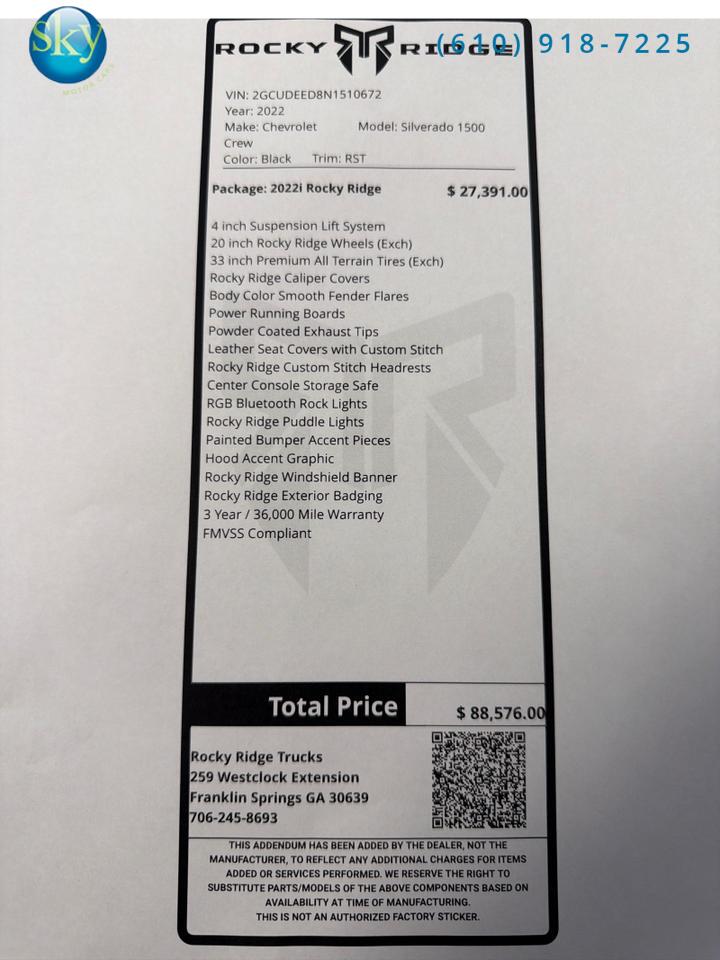 2022 Chevrolet Silverado 1500 Crew Cab 4WD RST ROCKY RIDGE West Chester PA