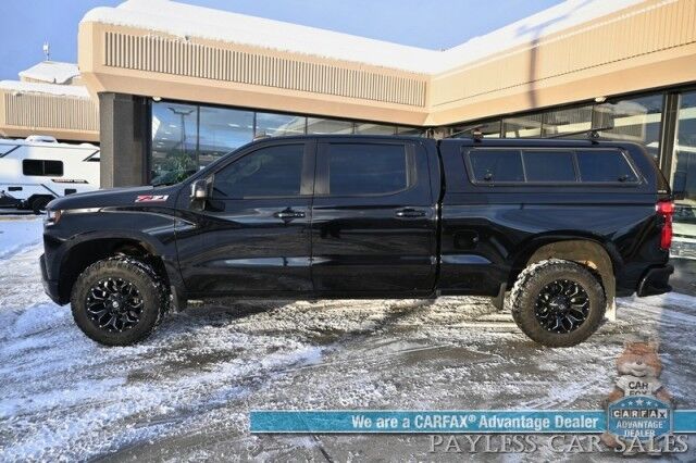 2022 Chevrolet Silverado 1500 LT Trail Boss / 4X4 / Auto Start / Crew Cab / Z71 Pkg / Power & Heated Leather Seats / Heated Steering Wheel / Blind Spot / Apple CarPlay & Android Auto / Back Up Camera / ARE Canopy / Roof Rack / Fuel Wheels Anchorage AK
