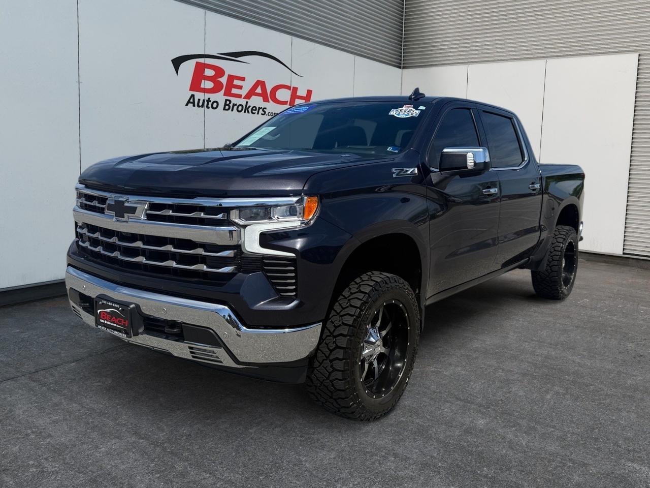 2022 Chevrolet Silverado 1500 LTZ, HEATED FRONT/REAR SEATS, APPLE CARPLAY/ANDROID AUTO, UNIVERSAL GARAGE DOOR OPENER, REMOTE START, WIFI, BACKUP CAMERA, POWER SLIDING REAR WINDOW, TOW HOOKS, BED LINER, REAR BUMPER STEP, ONLY 1 OWNER! Norfolk VA
