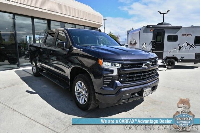 2022 Chevrolet Silverado 1500 RST / 4X4 / Convenience Pkg / All Star Edition / Crew Cab / Turbo Diesel / Auto Start / Power & Heated Cloth Seats / Heated Steering Wheel / Apple CarPlay & Android Auto / Seats 6 / Tow Pkg / 1-Owner Anchorage AK