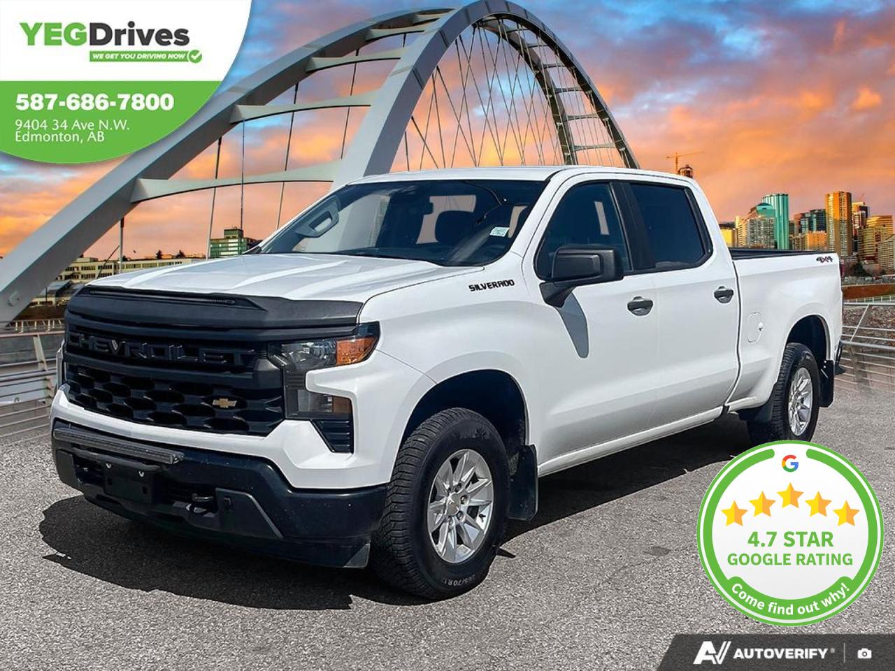White 2022 Chevrolet Silverado 1500 Pickup Truck Four-Wheel Drive