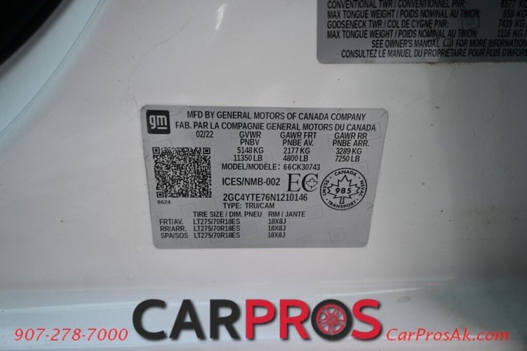 2022 Chevrolet Silverado 3500HD LT - 6.6L V8 - Crew Cab - Heated Front Seats - Remote Start - Heated Steering Wheel - Convenience Pkg 1 & 2 - Seats 6 - Back Up Camera - Brake Controller - Bedliner -Tow Pkg Anchorage AK