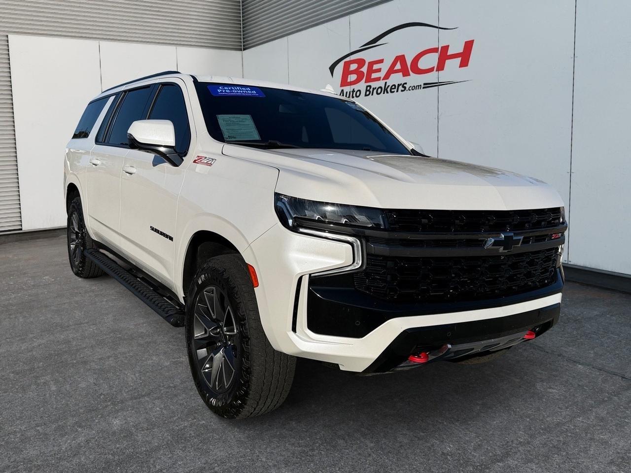 2022 Chevrolet Suburban Z71, HEATED SEATS, HEATED REAR SEATS, RUNNING BOARDS, TV SCREENS, BOSE SPEAKERS, MOONROOF, GARAGE DOOR OPENER, APPLE CARPLAY/ANDROID AUTO, WIFI, POWER LIFTGATE, 3RD ROW, ROOF RACK, ONLY 1 OWNER, CLEAN CARFAX, THIS IS A GREAT FAMILY VEHICLE FOR A GREA