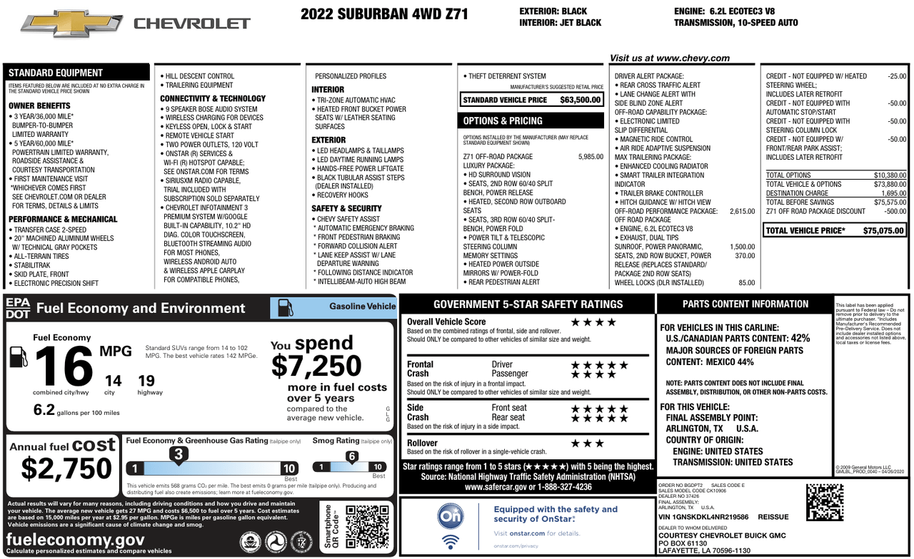 2022 Chevrolet Suburban Z71 Knoxville TN