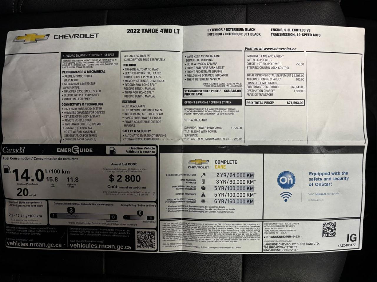 2022 Chevrolet Tahoe LT Franklin OH