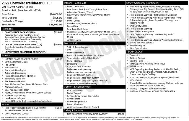 2022 Chevrolet TrailBlazer LT Raleigh NC