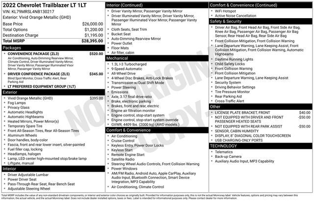2022 Chevrolet TrailBlazer LT Raleigh NC
