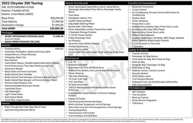2022 Chrysler 300 Touring Raleigh NC