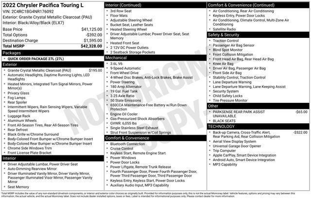 2022 Chrysler Pacifica Touring L Raleigh NC