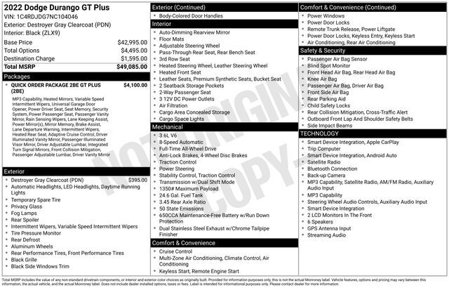 2022 Dodge Durango GT Plus Raleigh NC