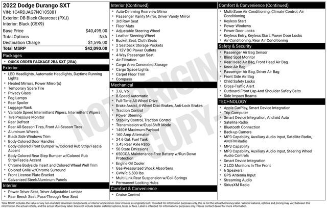 2022 Dodge Durango SXT Raleigh NC