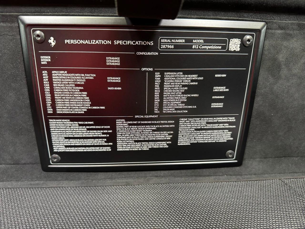 2022 Ferrari 812 Competizione TAILOR MADE 10TH ANNIVERSARY CAVALCADE CAR!! 1/10 in Rosso Taormina paint, many Extra-Range options! Fort Lauderdale FL