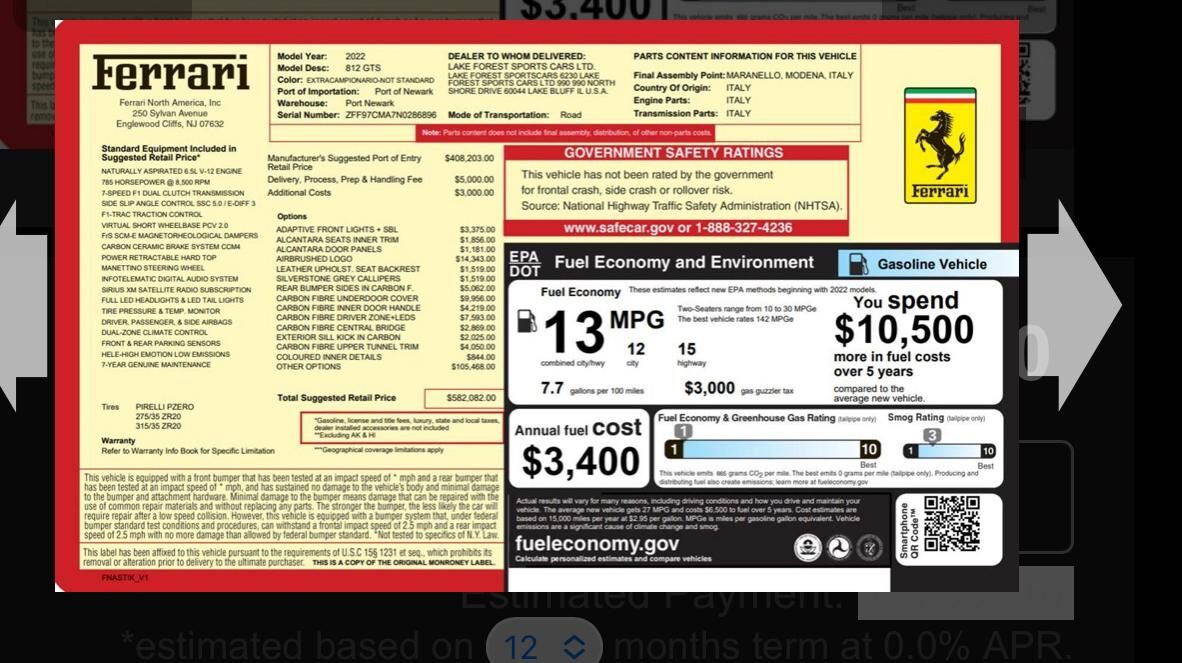 2022 Ferrari 812 GTS Base Miami FL