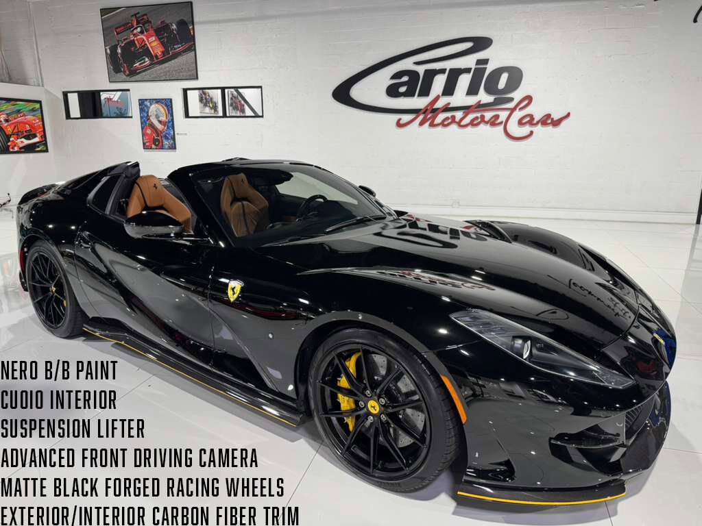 2022 Ferrari 812 GTS Nero B/B paint, Cuoio interior, suspension lifter, forged racing wheels, carbon galore AND MORE!! Fort Lauderdale FL