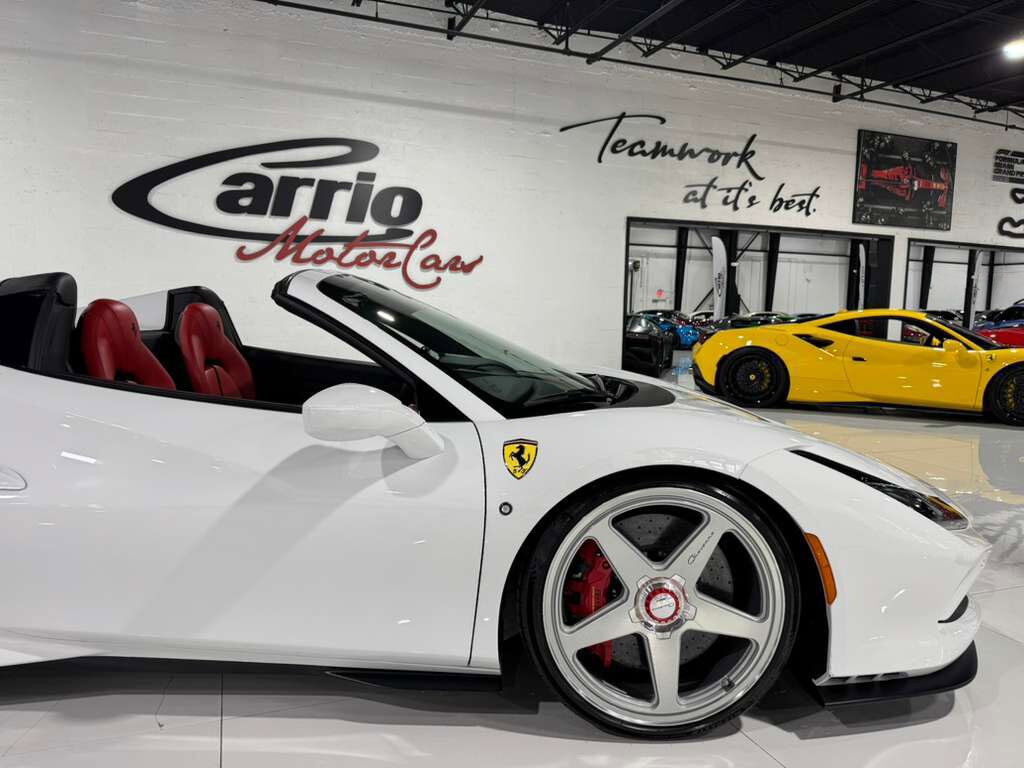 2022 Ferrari F8 Spider Bianco Cervino paint, Rosso Ferrari interior, JBL Professional audio carbon galore AND MUCH MORE!! Fort Lauderdale FL