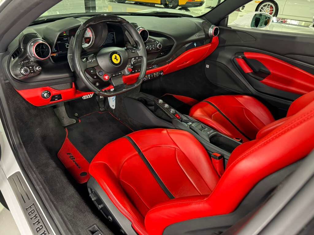 2022 Ferrari F8 Spider Bianco Cervino paint, Rosso Ferrari interior, JBL Professional audio carbon galore AND MUCH MORE!! Fort Lauderdale FL