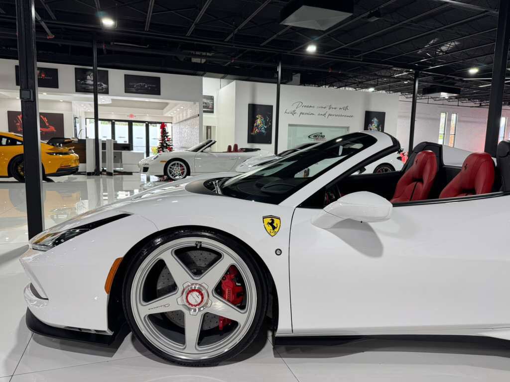 2022 Ferrari F8 Spider Bianco Cervino paint, Rosso Ferrari interior, JBL Professional audio carbon galore AND MUCH MORE!! Fort Lauderdale FL