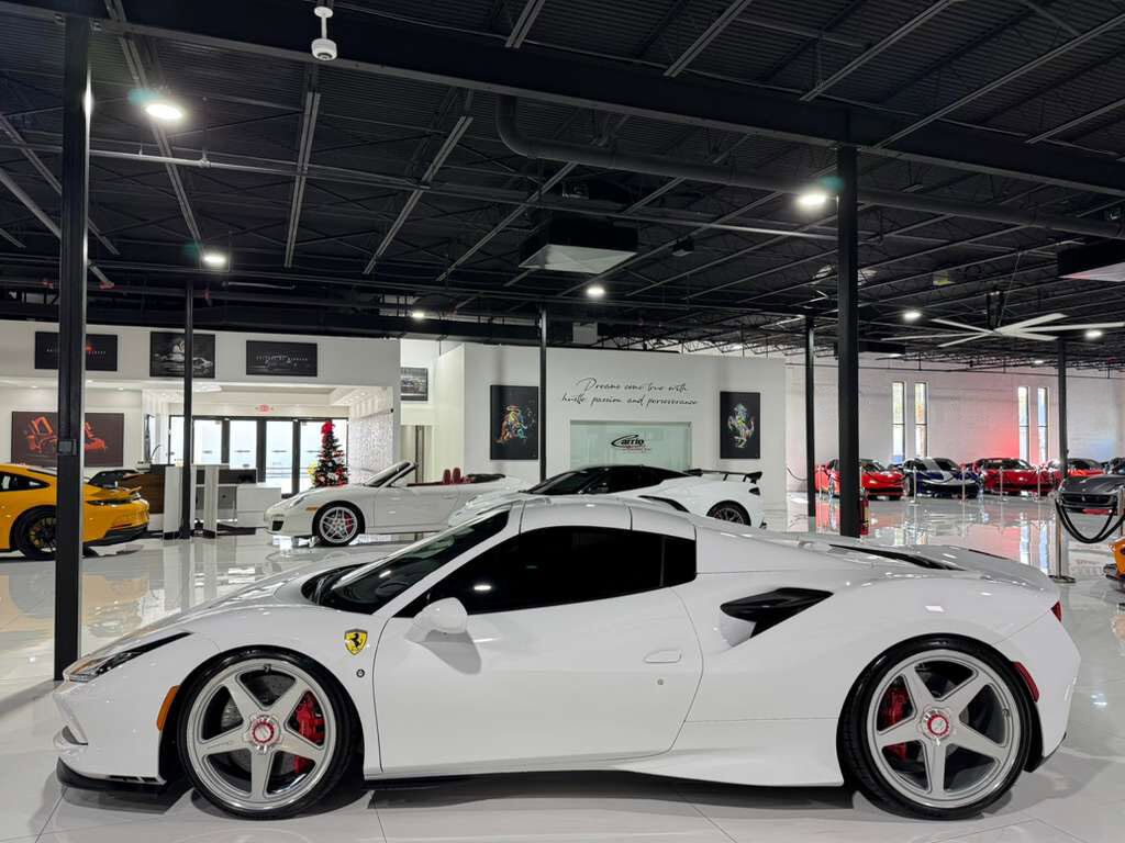 2022 Ferrari F8 Spider Bianco Cervino paint, Rosso Ferrari interior, JBL Professional audio carbon galore AND MUCH MORE!! Fort Lauderdale FL
