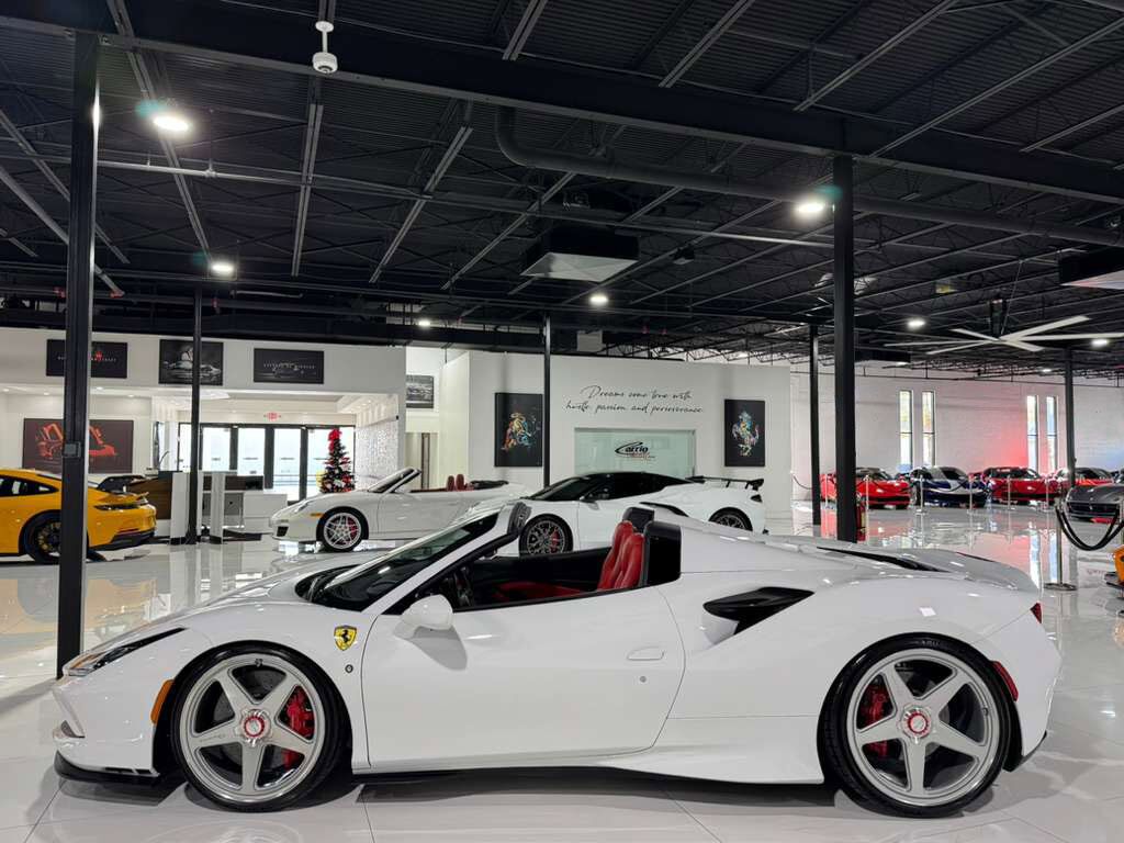 2022 Ferrari F8 Spider Bianco Cervino paint, Rosso Ferrari interior, JBL Professional audio carbon galore AND MUCH MORE!! Fort Lauderdale FL