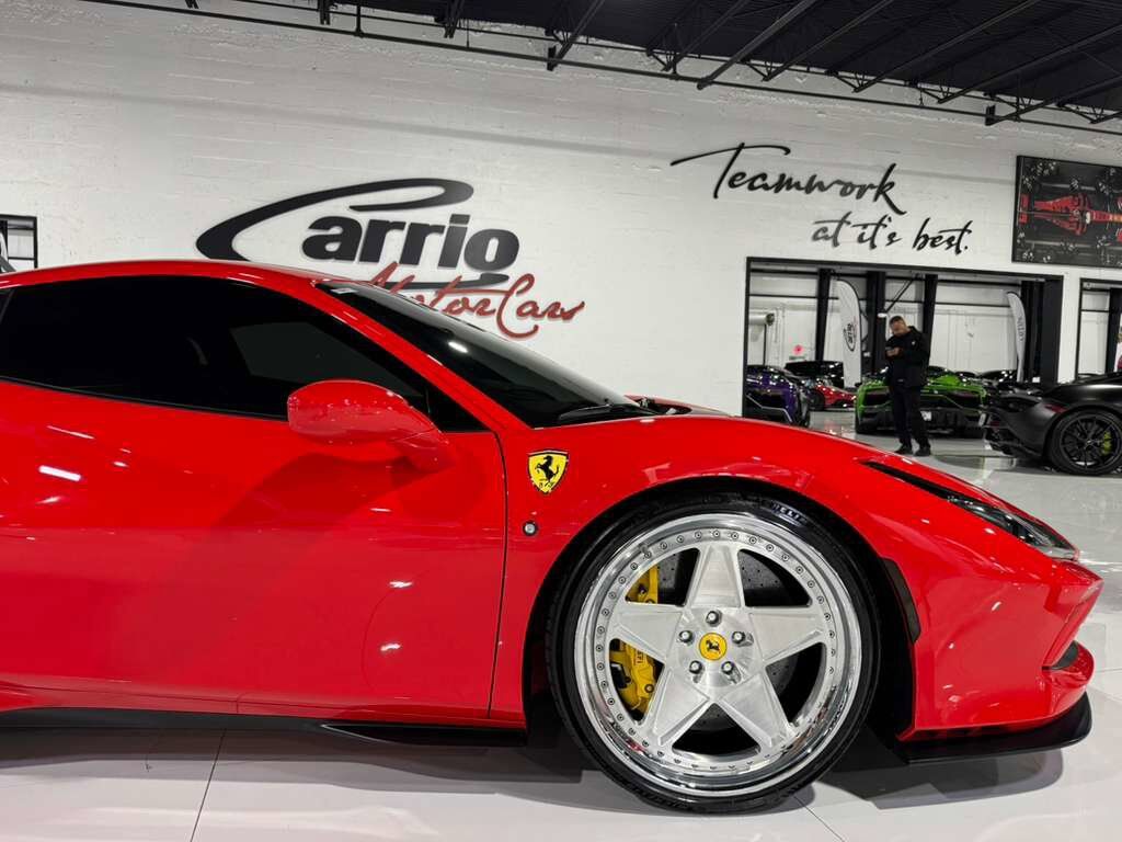 2022 Ferrari F8 Tributo Rosso Scuderia paint, carbon fiber steering wheel + LEDs, passenger display, front camera AND MORE!! Fort Lauderdale FL