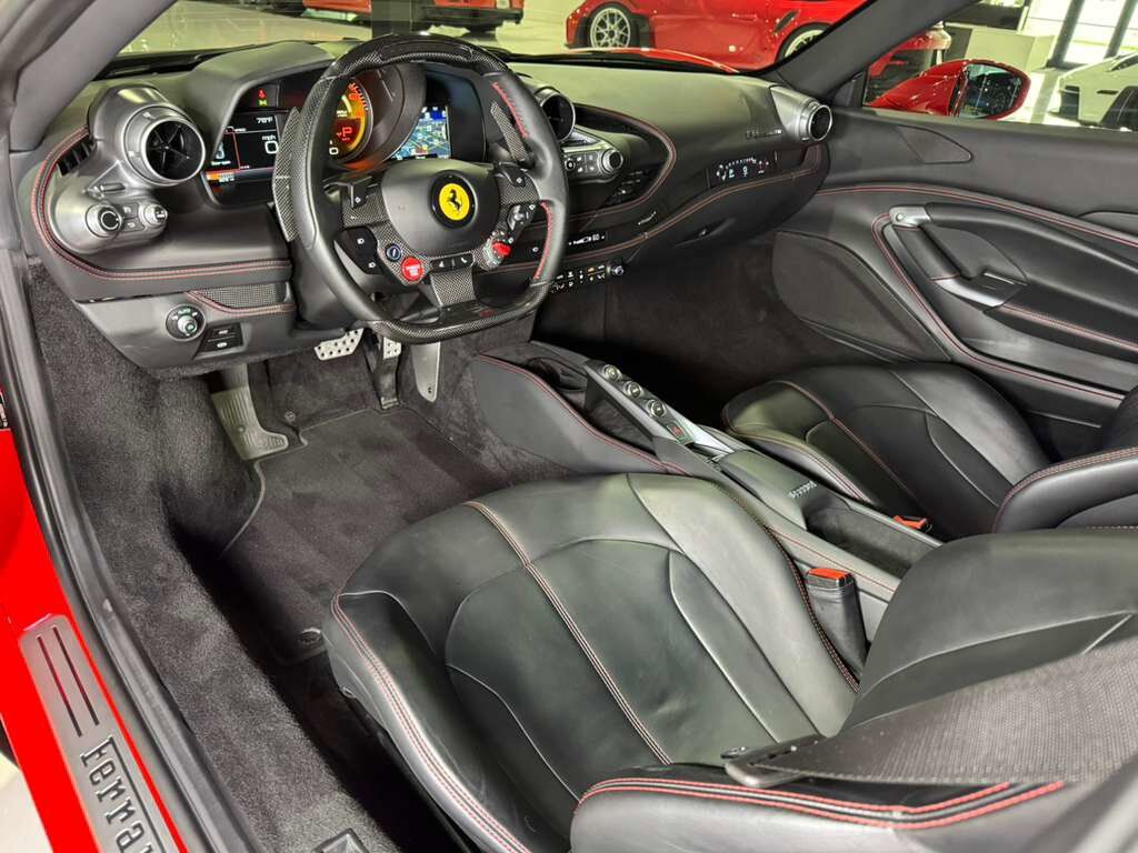 2022 Ferrari F8 Tributo Rosso Scuderia paint, carbon fiber steering wheel + LEDs, passenger display, front camera AND MORE!! Fort Lauderdale FL