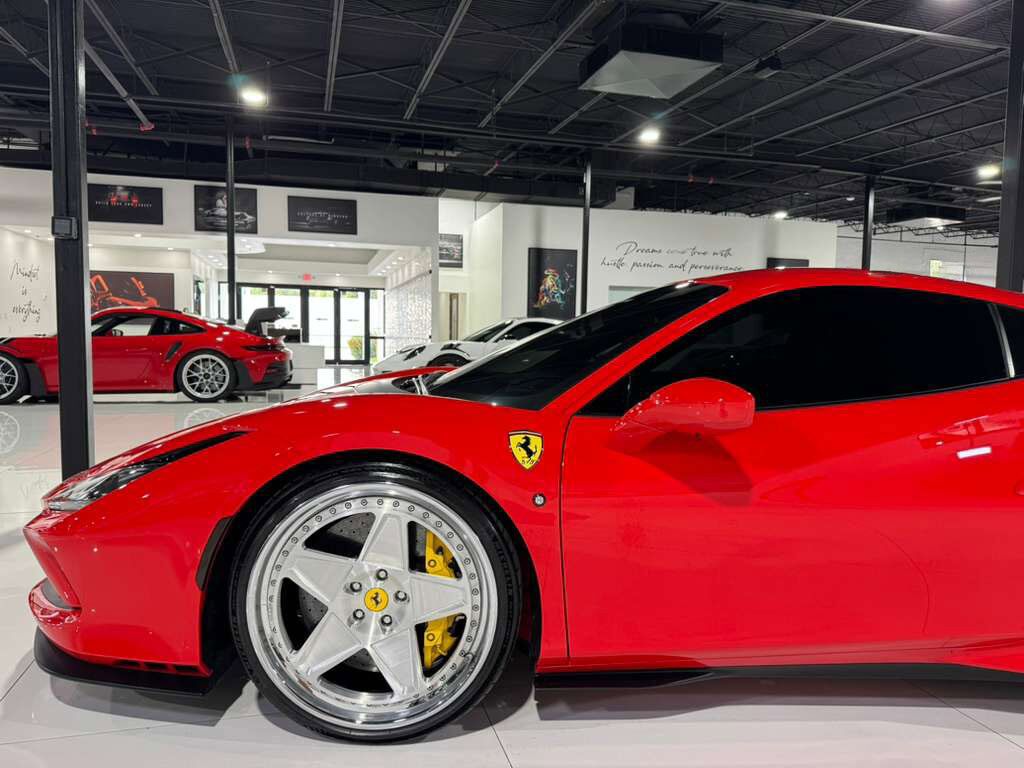 2022 Ferrari F8 Tributo Rosso Scuderia paint, carbon fiber steering wheel + LEDs, passenger display, front camera AND MORE!! Fort Lauderdale FL