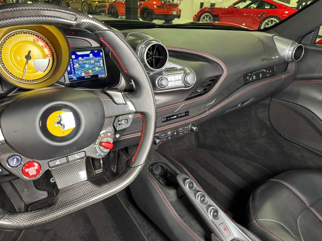 2022 Ferrari F8 Tributo Rosso Scuderia paint, carbon fiber steering wheel + LEDs, passenger display, front camera AND MORE!! Fort Lauderdale FL