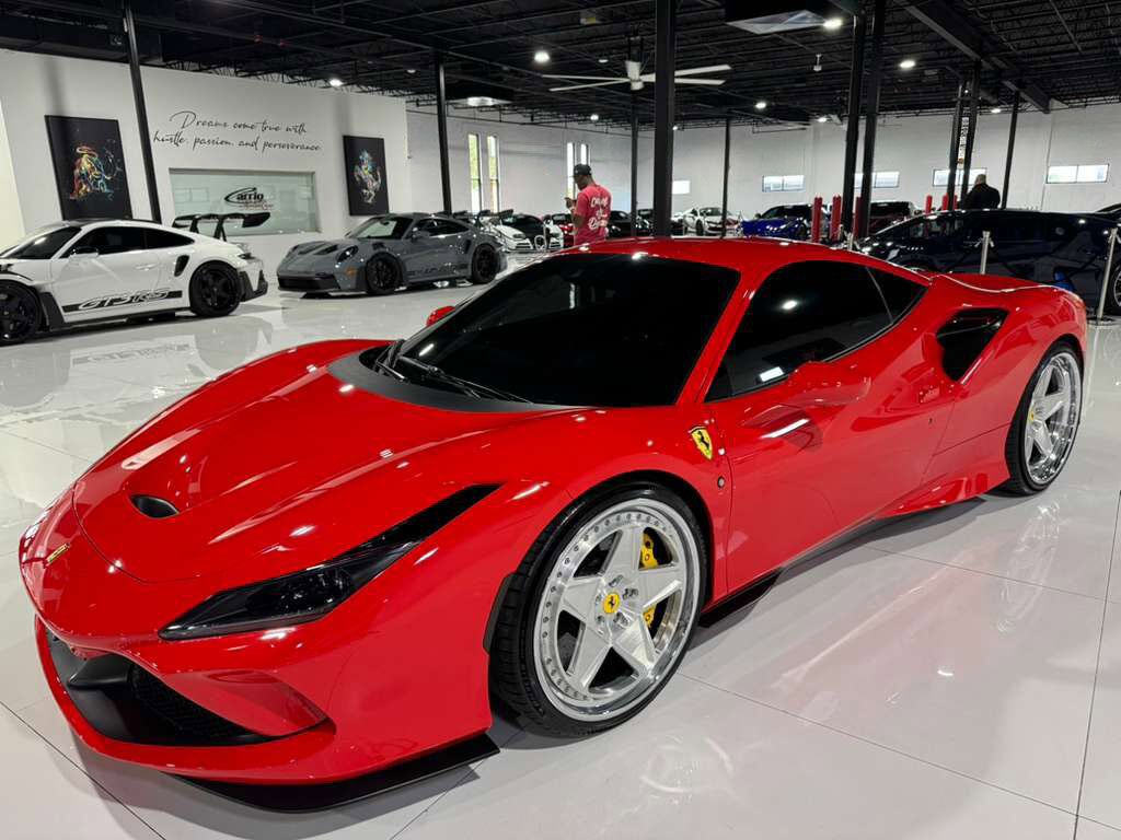 2022 Ferrari F8 Tributo Rosso Scuderia paint, carbon fiber steering wheel + LEDs, passenger display, front camera AND MORE!! Fort Lauderdale FL