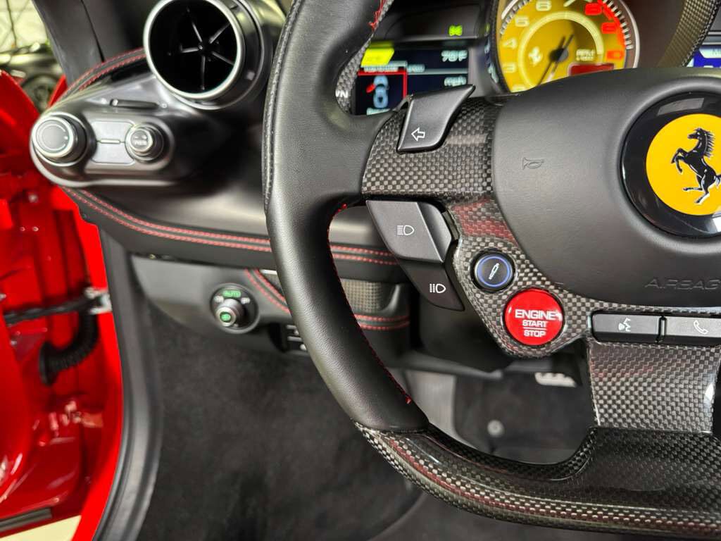 2022 Ferrari F8 Tributo Rosso Scuderia paint, carbon fiber steering wheel + LEDs, passenger display, front camera AND MORE!! Fort Lauderdale FL