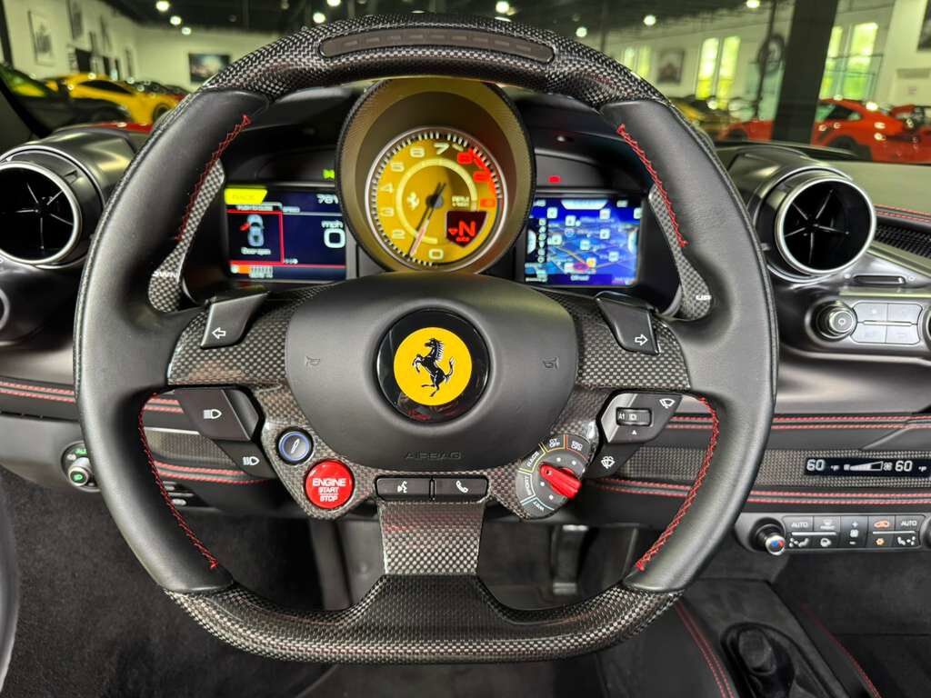 2022 Ferrari F8 Tributo Rosso Scuderia paint, carbon fiber steering wheel + LEDs, passenger display, front camera AND MORE!! Fort Lauderdale FL