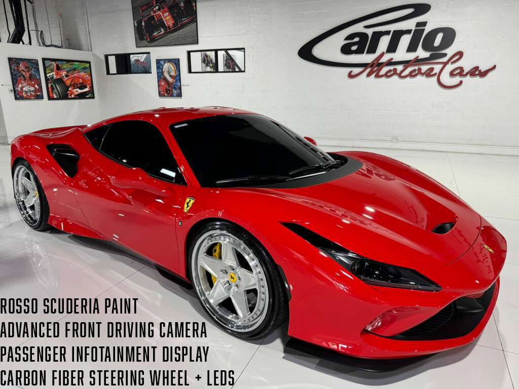2022 Ferrari F8 Tributo Rosso Scuderia paint, carbon fiber steering wheel + LEDs, passenger display, front camera AND MORE!! Fort Lauderdale FL