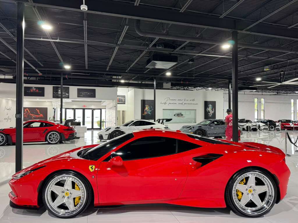 2022 Ferrari F8 Tributo Rosso Scuderia paint, carbon fiber steering wheel + LEDs, passenger display, front camera AND MORE!! Fort Lauderdale FL