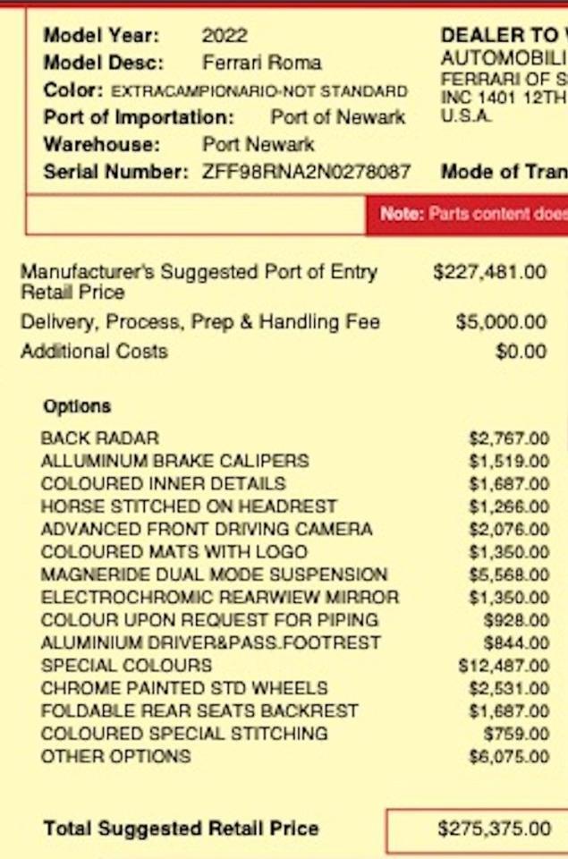 2022 Ferrari Roma Roma ($275,375 MSRP) *SPECIAL ORDER COLOR* *6800 MILES* San Diego CA