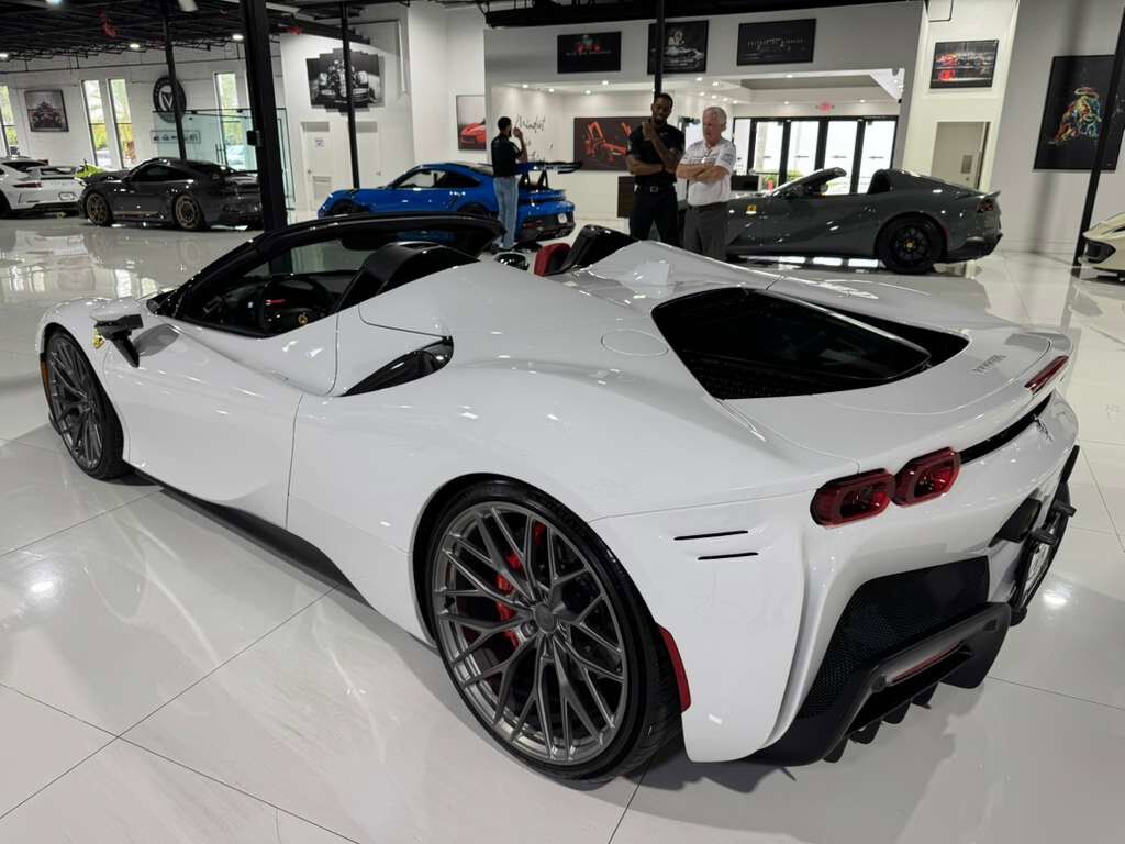 2022 Ferrari SF90 Spider Bianco Cervino paint, Rosso Ferrari interior, JBL Professional audio carbon galore AND MUCH MORE!! Fort Lauderdale FL