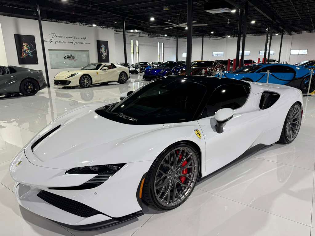 2022 Ferrari SF90 Spider Bianco Cervino paint, Rosso Ferrari interior, JBL Professional audio carbon galore AND MUCH MORE!! Fort Lauderdale FL
